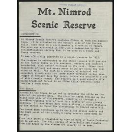 Mt Nimrod Scenic Reserve
