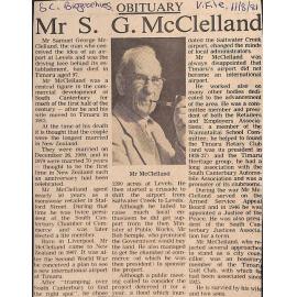 Obituary: Mr S G McClelland