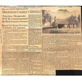 Mackenzie Country Centenary: Notorious Sheepstealer Will Be Commemorated By Back Country Owners