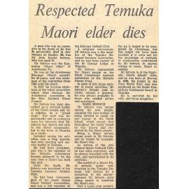 Respected Temuka Maori elder dies