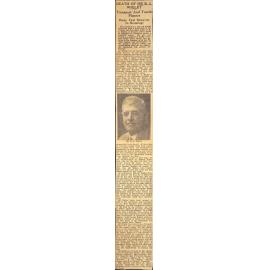 Death of Mr R L Wigley: Transport And Tourist Pioneer, Drove First Motor-car To Hermitage