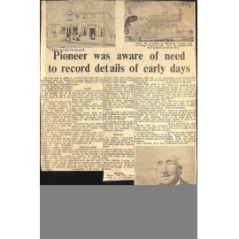 Pioneer was aware of need to record details of early days