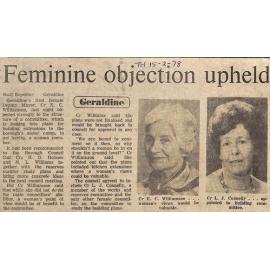 Feminine objection upheld