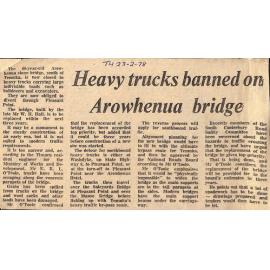 Heavy trucks banned on Arowhenua bridge