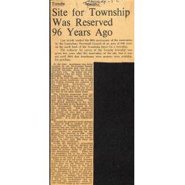Temuka: Site For Township Was Reserved 96 Years Ago