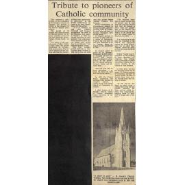 Tribute to pioneers of Catholic community