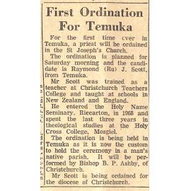 First Ordination For Temuka