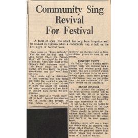 Community Sing Revival For Festival