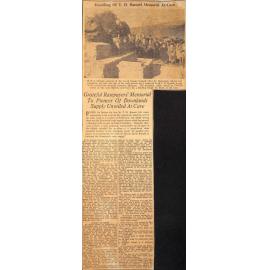 Unveiling of T D Burnett Memorial At Cave