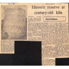 Geraldine: Historic reserve at century-old kiln