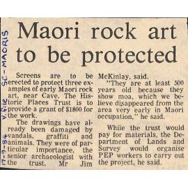Maori rock art to be protected