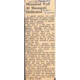 Memorial Wall At Maungati Dedicated