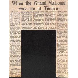 When the Grand National was run at Timaru