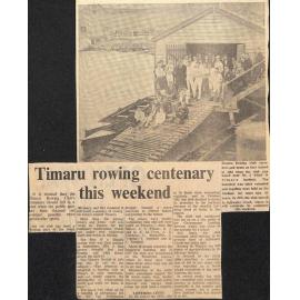 Timaru rowing centenary this weekend