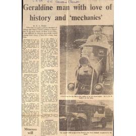 Geraldine man with love of history and 'mechanics' / Museum will rise again