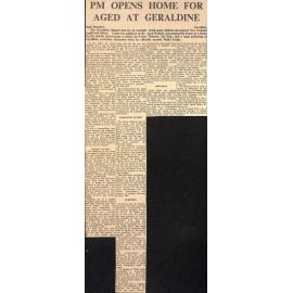 PM Opens Home For Aged At Geraldine