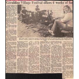 Geraldine Village Festival offers 4 weeks of fun