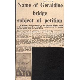 Name of Geraldine bridge subject of petition
