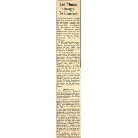 Last Minute Changes To Itinerary