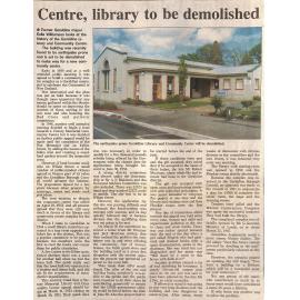 Centre, library to be demolished