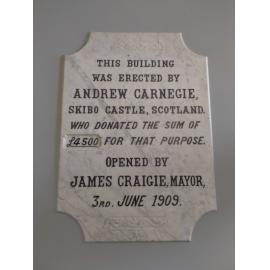 Andrew Carnegie plaque