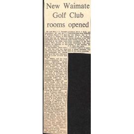 New Waimate Golf Club rooms opened