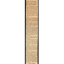 Jack Fitzsimmons Maintained Family Boxing Tradition