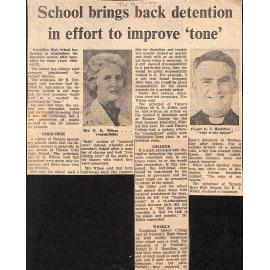 School brings back dentention in effort to improve 'tone'