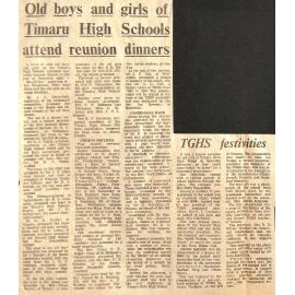 Old boys and girls of Timaru High Schools attend reunion dinners