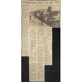 Pioneering days on rail line