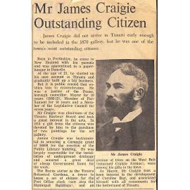 Mr James Craigie Outstanding Citizen