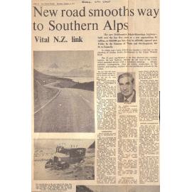 New road smooths way to Southern Alps, Vital NZ link