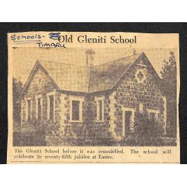Old Gleniti School / Seventy-Fifth Jubilee To Be Celebrated By Gleniti School