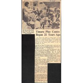 Timaru Play Centre Began 21 Years Ago