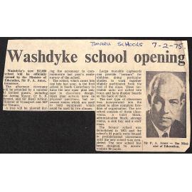 Washdyke School Opening