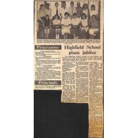 Highfield School plans jubilee