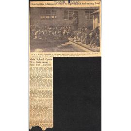 Headmaster Addresses Crowd At Opening Of Swimming Pool / Main School Opens New Swimming Pool For Learners