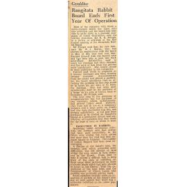 Geraldine: Rangitata Rabbit Board Ends First Year Of Operation