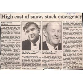 High cost of snow, stock emergency