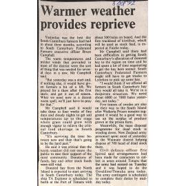 Warmer weather provides reprieve