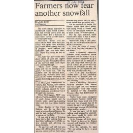 Farmers now fear another snowfall