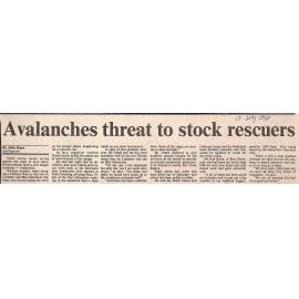Avalanches threat to stock rescuers
