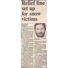 Relief line set up for snow victims