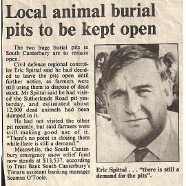 Local animal burial pits to be kept open
