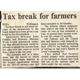 Tax break for farmers
