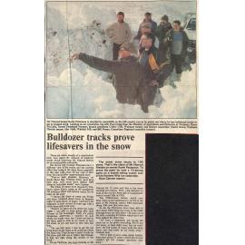 Bulldozer tracks prove lifesavers in the snow