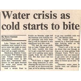 Water crisis as cold starts to bite