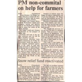 PM non-commital on help for farmers / snow relief fund reactivated