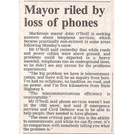 Mayor riled by loss of phones