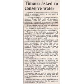 Timaru asked to conserve water